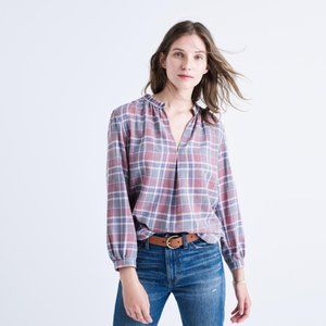 Rivet & Thread Gathered-Collar Shirt | Avery Plaid